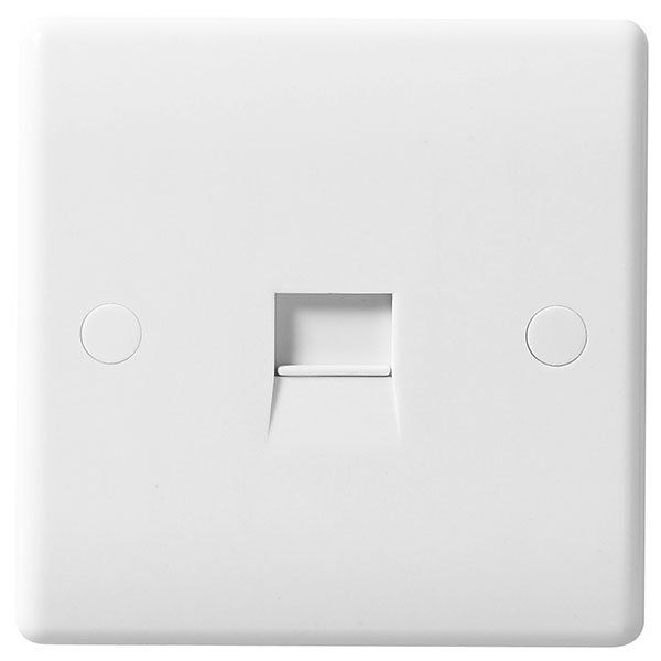 BG Nexus White Round Edge - 1 Gang telephone Master Socket.